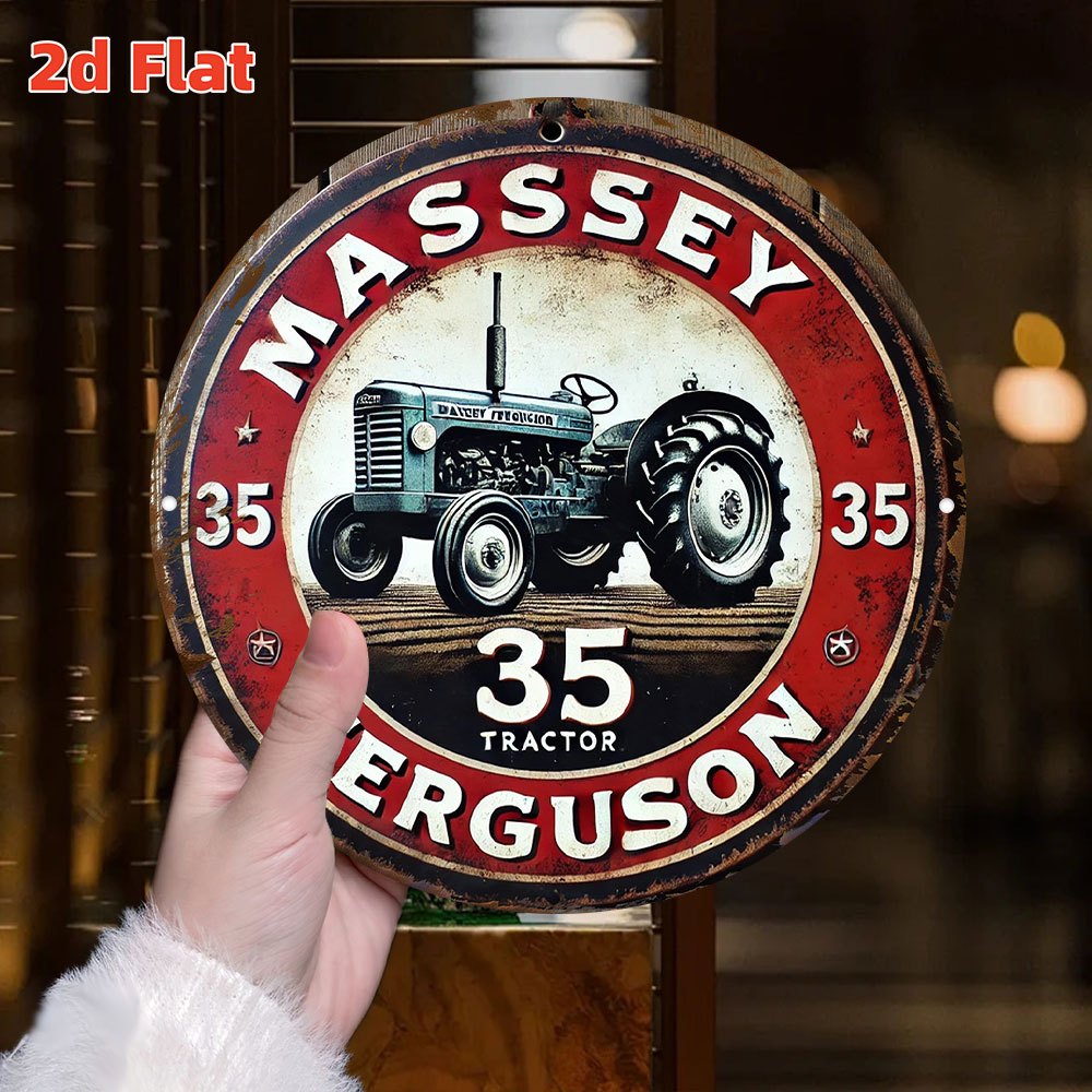 Papan Logam Bulat Retro 2D Dat - Farming Agriculture Logo ulasan dan harga