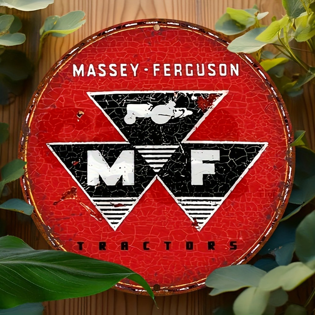 Papan Logam Bulat Traktor Mass - Farming Agriculture Logo ulasan dan harga
